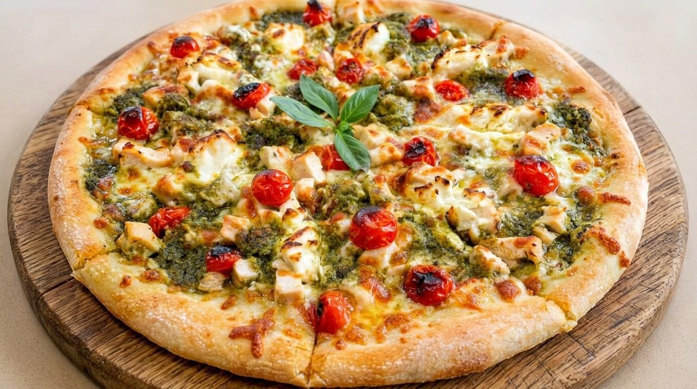 Chicken Pesto BOSS Pizza — served at Joe's Naples Park Diner, Naples, Florida